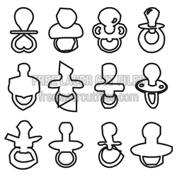 Baby Pacifier Laser Cut File Bundle, Ready to Cut