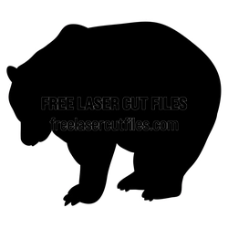 Bear Silhouette Laser Cut File, Ready to Cut Animal Shape
