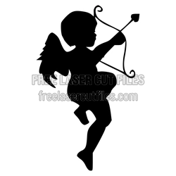 Cupid Archer Silhouette Laser Cut File, Ready to Cut