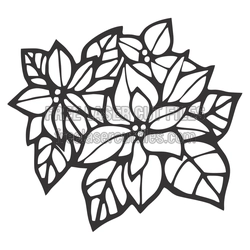 Layered Poinsettia Floral Panel Laser Cut File