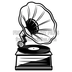 Retro Gramophone Record Player SVG Laser Cut Design