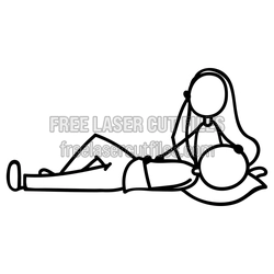 Stick Figure Couple Love Art Laser Cut File