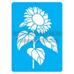 Sunflower Leaf Stencil Design, Laser Ready Free Download