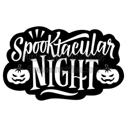 Spooky Night Halloween Sign with Pumpkins Laser Ready