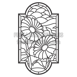 Stained Glass Flower Panel Laser Cut File, Ready to Cut