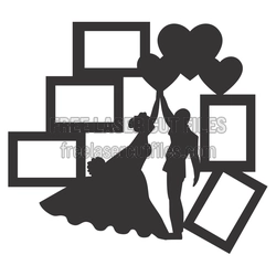 Wedding Love Picture Frame Collage Laser Cut File