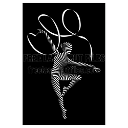 Abstract Ballet Dancer Clipart Laser Cut File