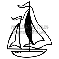 Sailboat Clipart Laser Cut File, Free Ready to Cut Design