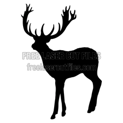 Standing Deer Silhouette Laser Cut File, Ready to Cut