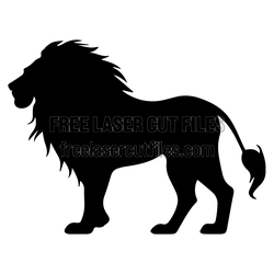 Standing Lion Silhouette Laser Cut File, Ready to Cut