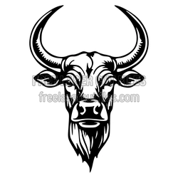 Tribal Bull Head Laser Cut File, Ready to Cut Clipart