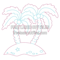 Tropical Palm Tree Laser Cut Design for DIY Island Decor