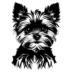 Yorkshire Terrier Face SVG, Cute Yorkie Laser Cut Design