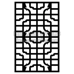 Decorative Geometric Door Panel Screen, Laser Ready Template