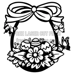 Easter Egg Butterfly Wreath Laser Cut Design