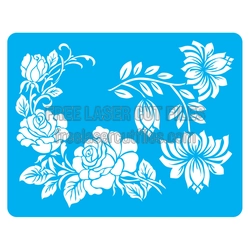 Floral Stencil Set for Laser Cutting and DIY Craft Projects