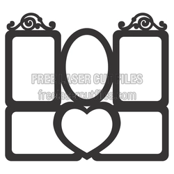 Love Collage Photo Frame Laser Cut Template