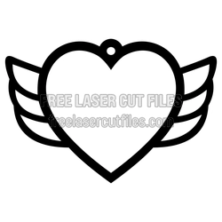 Winged Heart Ornament - Free Laser Cut File
