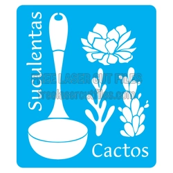 Cactus Stencil Set for Laser Cutting, Free SVG and DXF