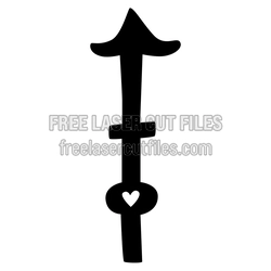 Decorative Arrow with Heart Cutout - Laser Ready Design