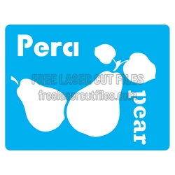 Pear Stencil Set for Laser Cutting, Ready to Cut Design