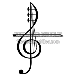 Treble Clef and Violin Music Note Laser Cut File