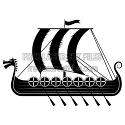Viking Longship Silhouette Laser Cut Ship Design