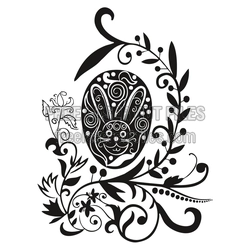 Easter Bunny Floral Ornament Laser Cut File