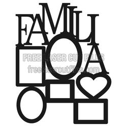 Family Photo Frame Word Art, Laser Cut Gift Idea