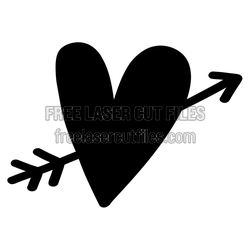 Heart with Arrow Laser Cut File, Valentine Craft Design