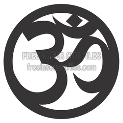 Om Symbol Laser Cut Round Decorative Panel