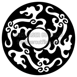 Ornamental Round Wall Clock Face Laser Cut File