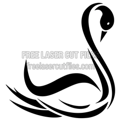 Elegant Swan Silhouette Laser Cut File, Ready to Cut