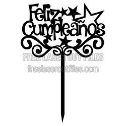 Feliz Cumpleanos Birthday Stake Ready to Cut