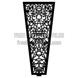 Ornamental Door Panel with Pentagram Cutout, Laser Ready