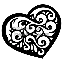 Ornamental Heart Ornament Laser Cut File, Ready to Cut