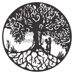 Tree of Life Circle Laser Cut Design, Free Nature Decor