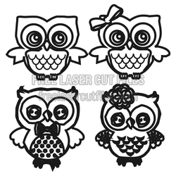 Cute Owl Outline Set – Ready to Cut Laser File