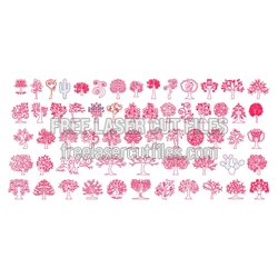 Decorative Tree Silhouette Set, Laser Cut File Collection