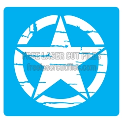 Distressed Star Stencil Design for Laser Cutting