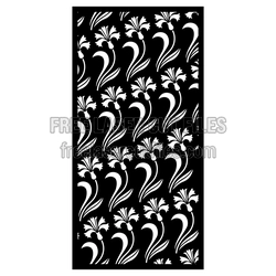Floral Decorative Door Screen Pattern, Laser Ready Panel