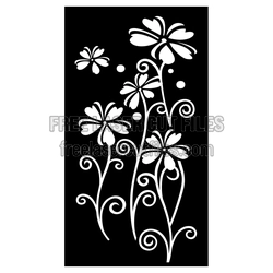 Floral Decorative Screen Pattern for Laser Cutting