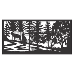 Forest Deer Scene Laser Cut Panel, Ready to Cut Decor