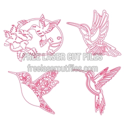 Hummingbird Laser Cut Bird Designs Collection, Ready to Cut