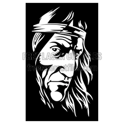 Native American Portrait Laser Cut Template