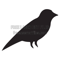Sleek Perched Bird Silhouette Laser Cut File