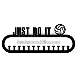 Volleyball Medal Hook Rack SVG for Laser Cutting