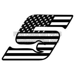 American Flag Split Letter S Garage Sign Ready to Cut