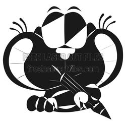 Cute Cartoon Mouse with Pencil Laser Cut File