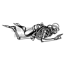 Funny Scuba Diver Skeleton SVG Cut File, Ready to Cut